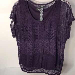 Purple Lace Blouse PM Valerie Stevens 2 pc